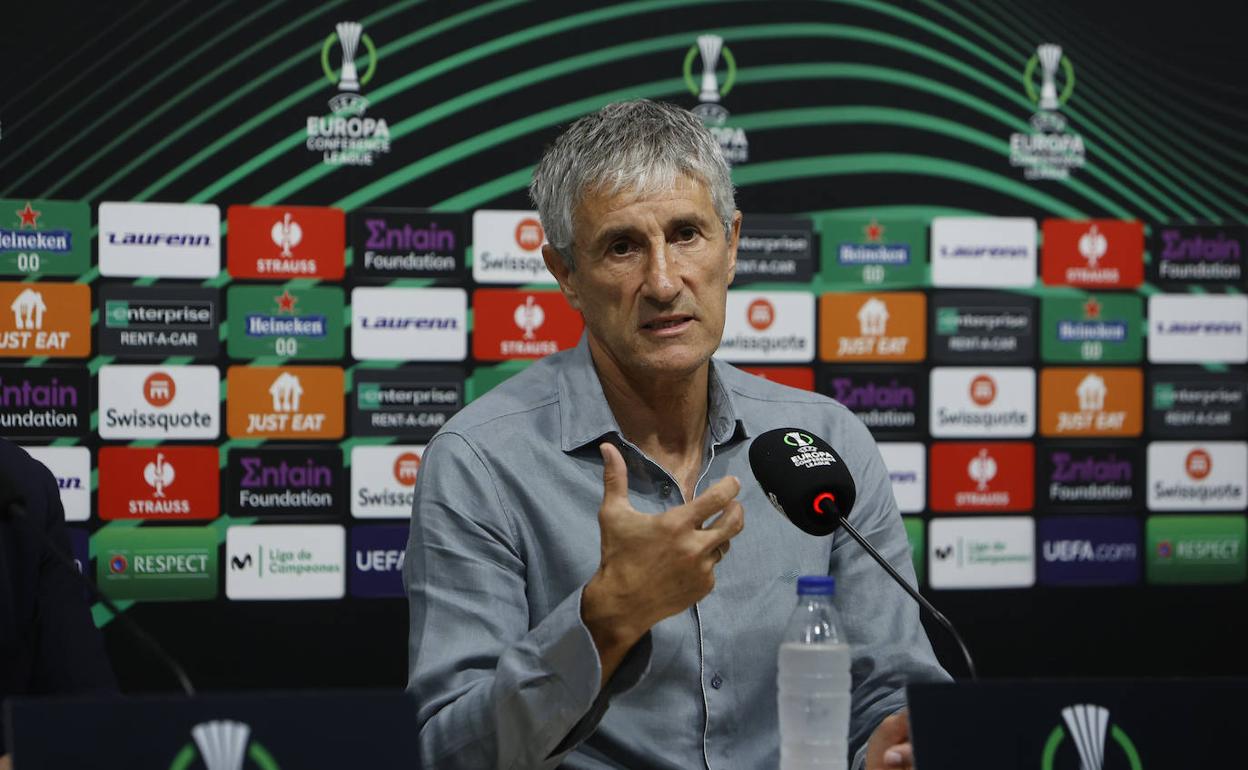 Quique Setién, durante su presentación como entrenador del Villarreal