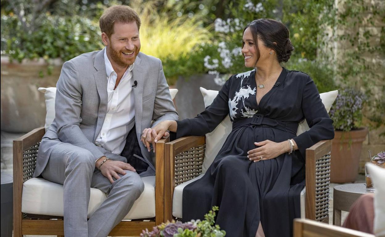 El príncipe Harry y su mujer, Meghan Markle.