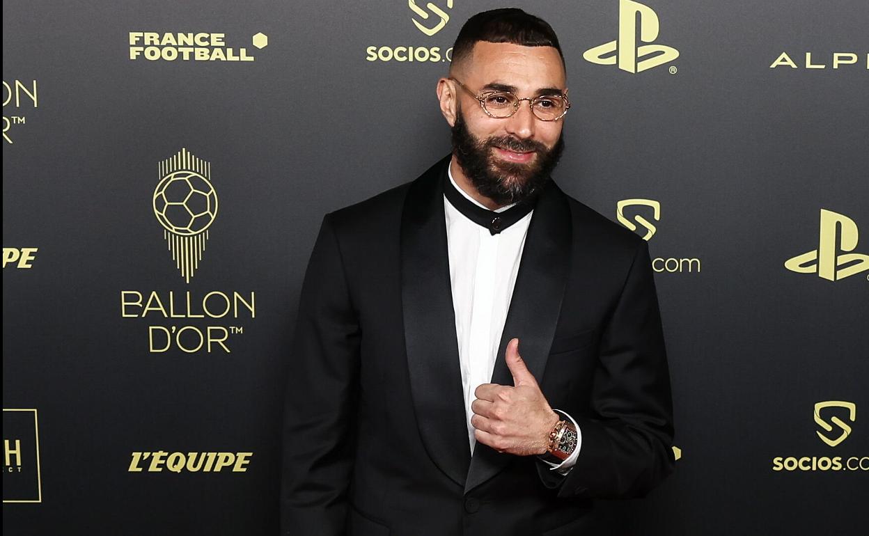 Benzema en la gala del Balón de Oro.