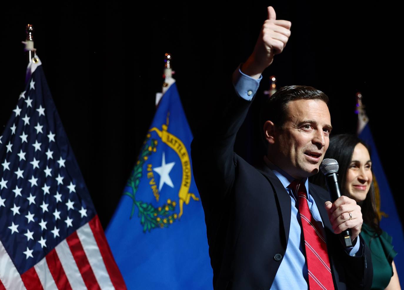 El candidato republicano al Senado Adam Laxalt, en Las Vegas.