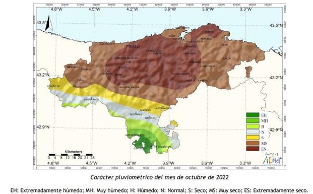 Carácter pluviométrico de octubre. 