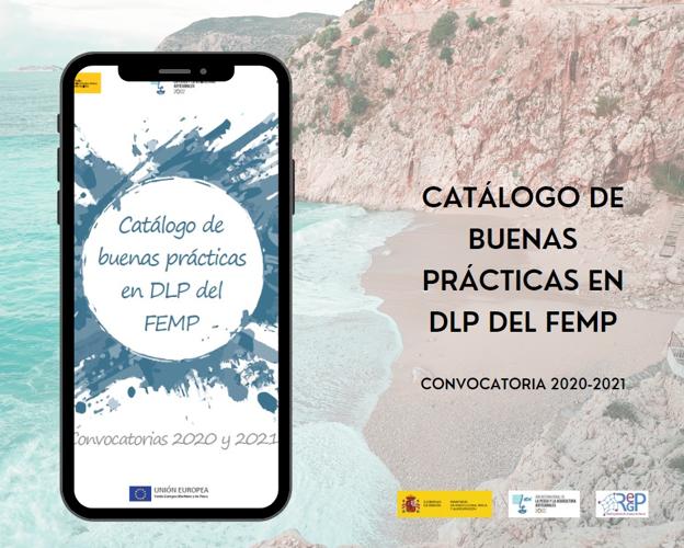 Portada del catálogo de buenas prácticas en el Desarrollo Local Participativo del Fondo Europeo Marítimo de Pesca.