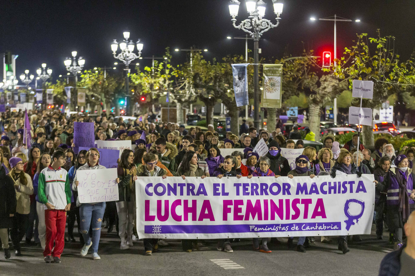 Más de 1.500 personas han recorrido las calles de Santander contra la violencia machista con motivo del 25N.