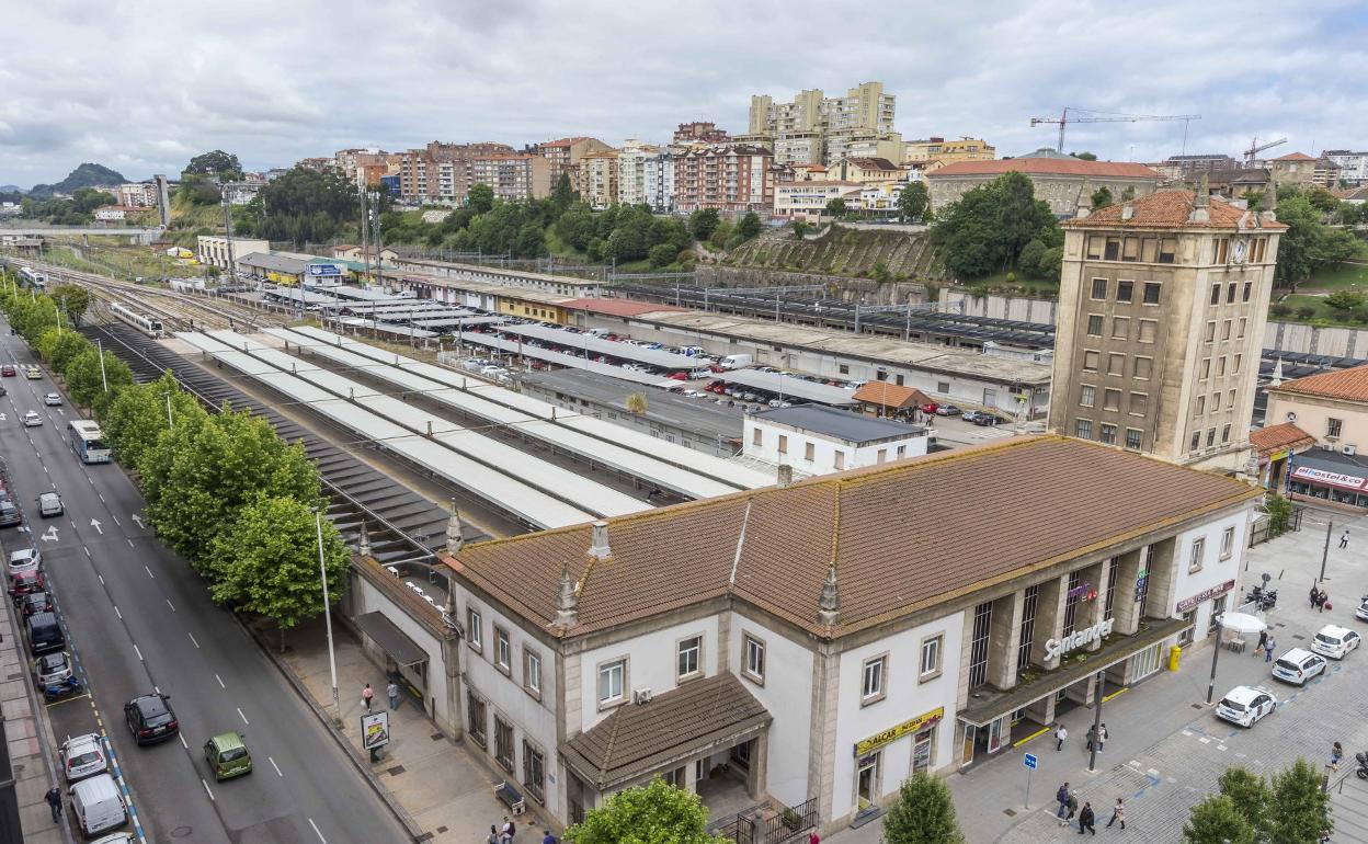 Imagen actual de las estaciones de tren de Santander. 