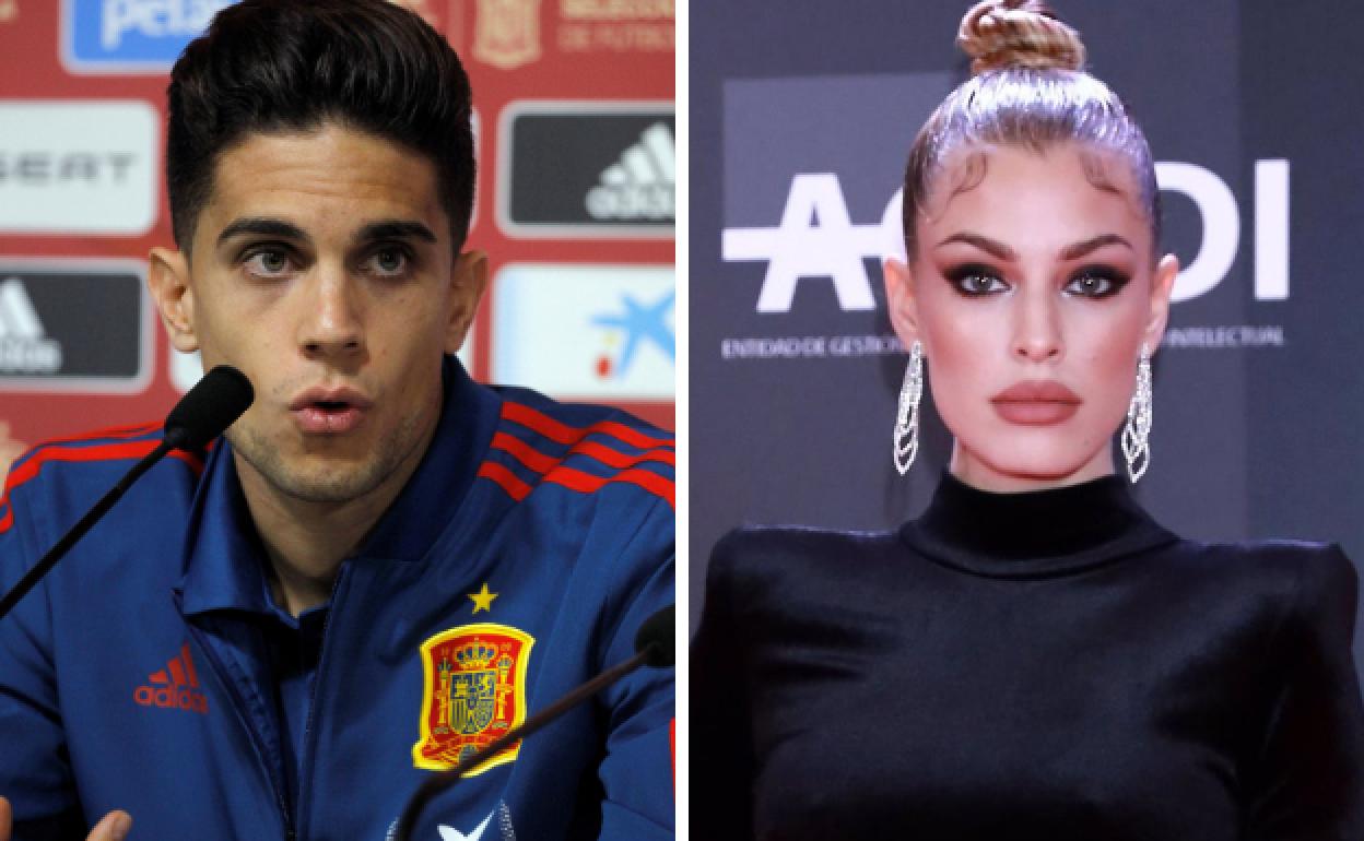 Marc Bartra y Jessica Goicoechea.