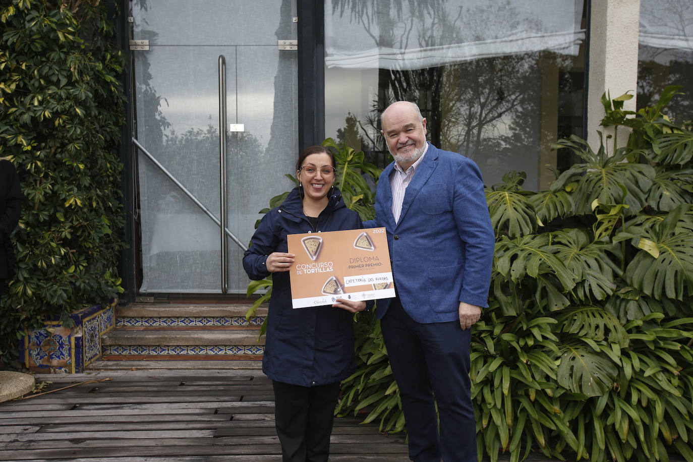 Elena Bandac, Mejor Tortilla 'Con', y Fernando de la Pinta. 