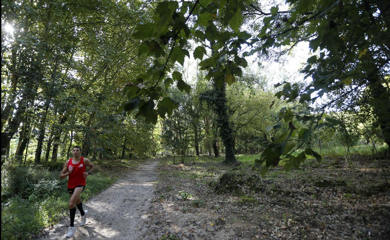 Un atleta entrena en el circuito de El Patatal. 