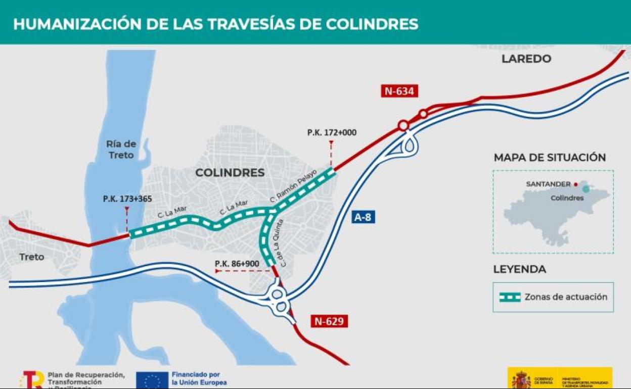 Actuaciones para 'humanizar' las travesías de dos carreteras nacionales en Colindres