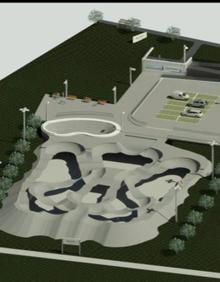 Imagen secundaria 2 - Algunos de los siguentes proyectos: Campo de futbol 8 de San Roman; pabellon de remo Ruth Beitia y pumptrack en Las Llamas. 