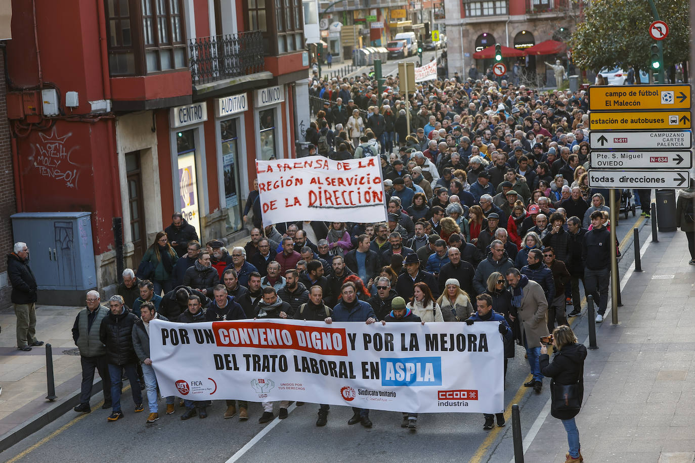 Manifestación de los trabajadores de Aspla