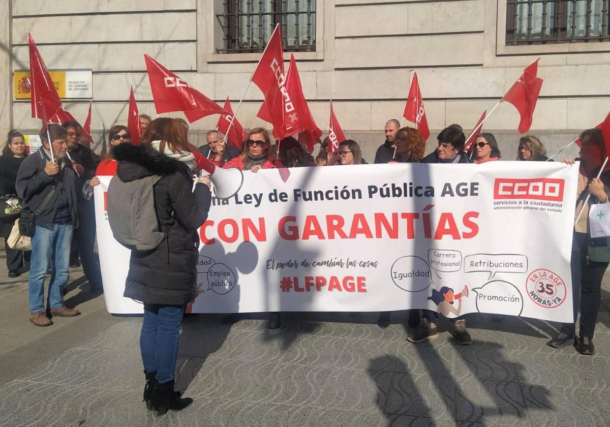 Protesta de este miércoles en Santander