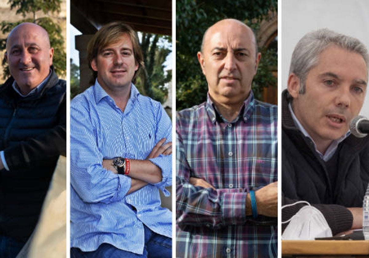 De izquierda a derecha, Agustín Molleda, Pablo Diestro, Gumersindo Renedo y Ángel Llano