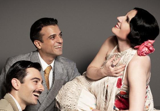 Avelino PIedad, Alejandro Vera (en el papel de Lorca) y Diana Navarro.