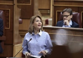 La ministra de Transportes, durante el pleno de este miércoles en el Congreso