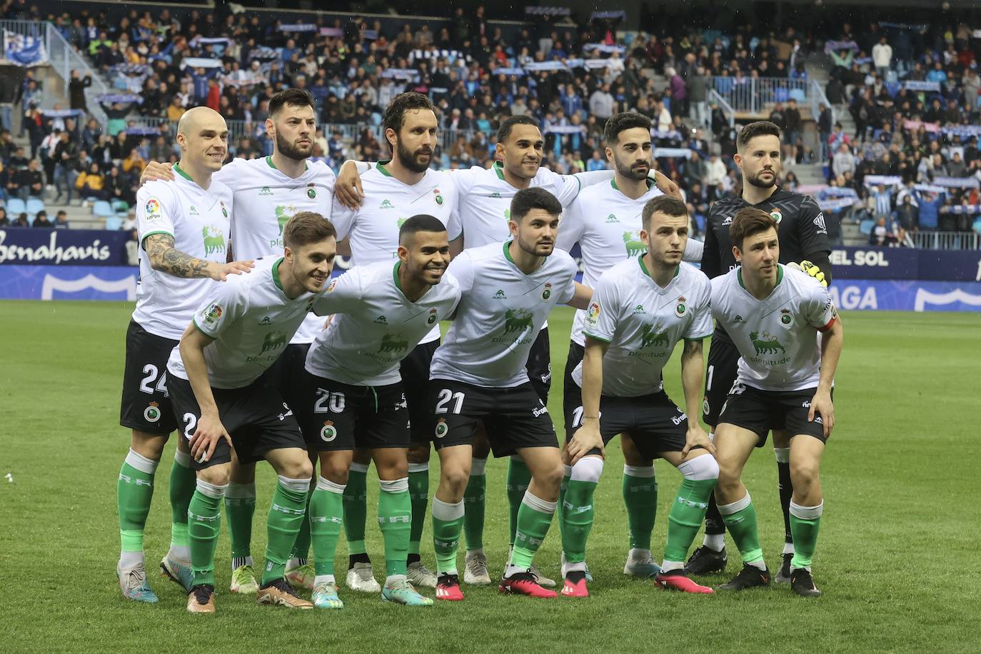 Alineación racinguista en La Rosaleda.