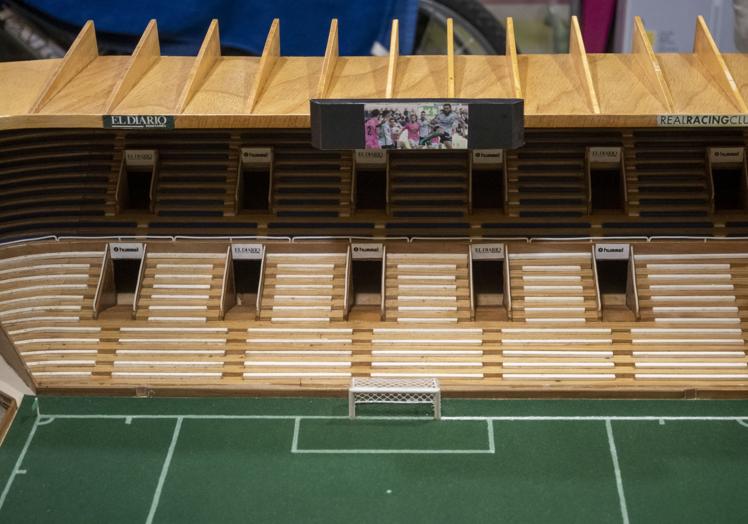 Todos los pormenores del estadio están plasmados en la maqueta