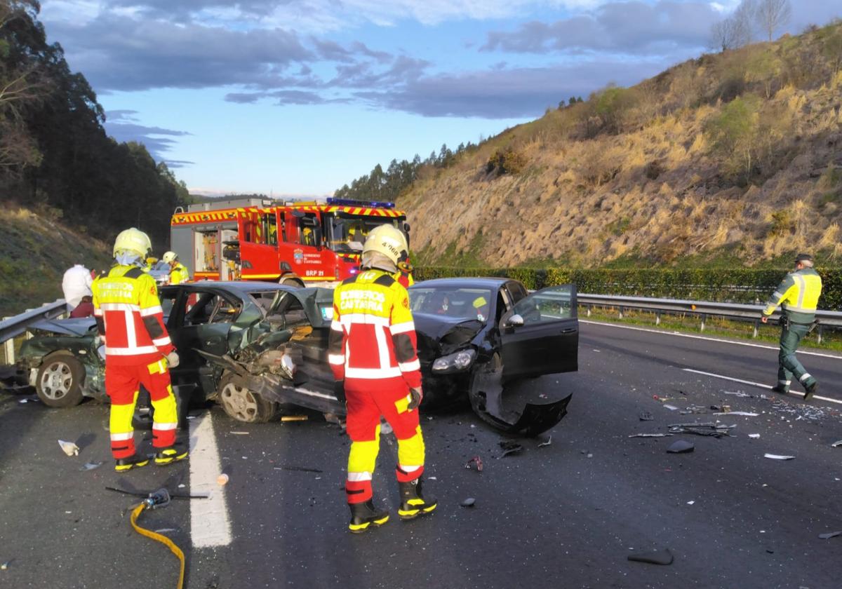 Estado en que han quedado los vehículos implicados en el accidente.