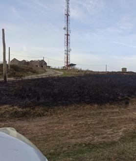 Imagen secundaria 2 - Zona de Campoo de Yuso que ha aparecido esta mañana quemada.