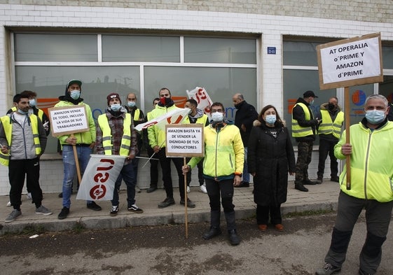 Huelga de los trabajadores de AT Operalia en marzo del año pasado.