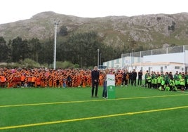 Pablo Zuloaga y Susana Herrán, durante la inauguración de la renovación del campo de Vallegón.