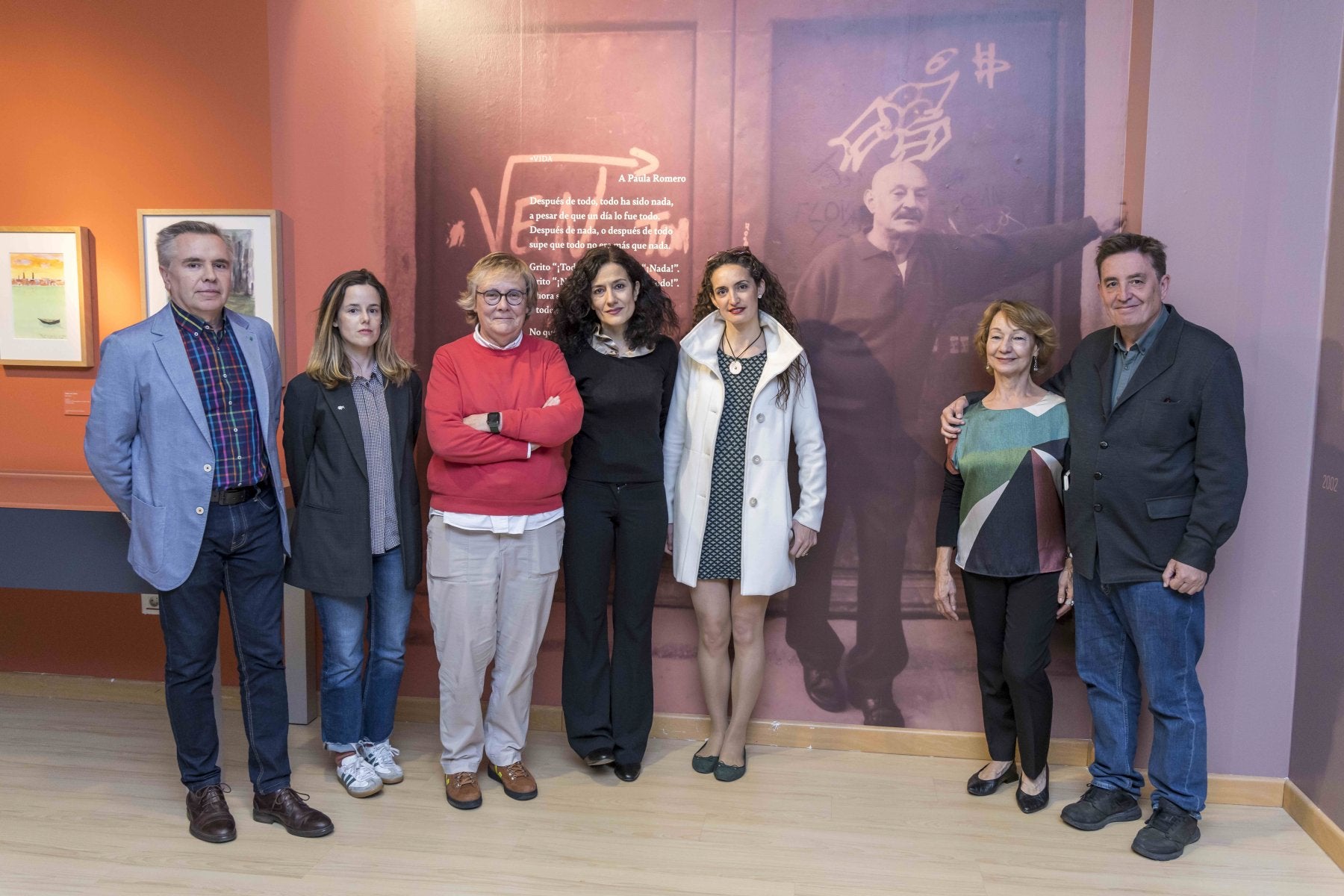 Lorenzo Oliván, Ana Sanz, Gema Agudo, Raquel Martín, Elia Saneleuterio, Marián Hierro y Luis García Montero.