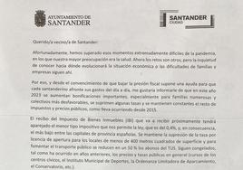 Una carta del servicio de Recaudación en la que Igual aplaude su política impositiva desata la polémica