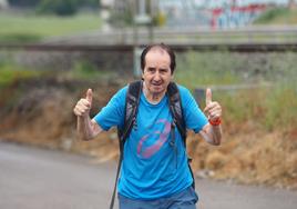 José Luis Gil, durante uno de sus entrenamientos para Los 10.000 del Soplao.