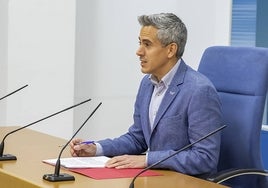 El vicepresidente Pablo Zuloaga, durante la rueda de prensa de este jueves tras el Consejo de Gobierno