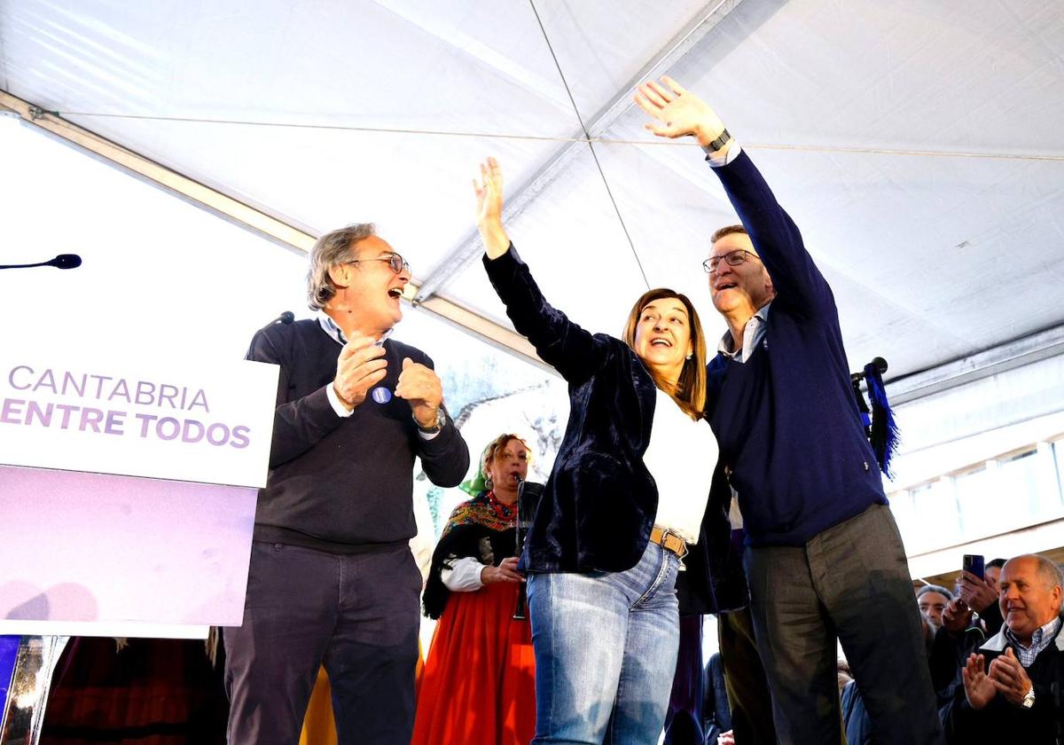 Alberto Núñez Feijóo, en Vega de Pas