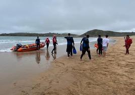 Prácticas realizadas en la playa de la Concha, en Suances.