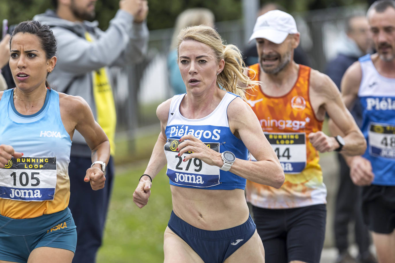 La cántabra Irene Pelayo, en un momento de la prueba. Fue séptima en la media maratón.