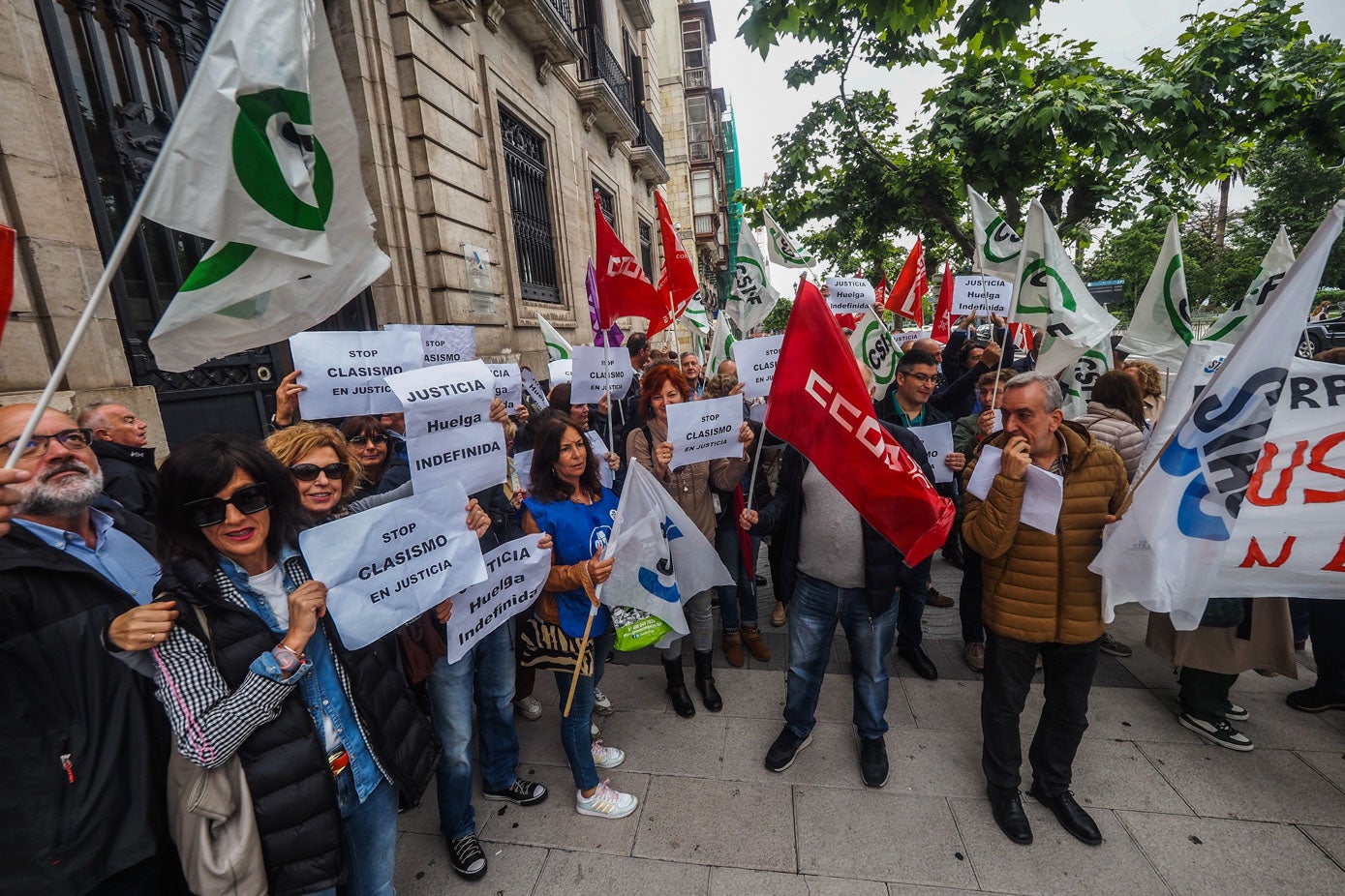 Los sindicatos encabezaron la protesta.