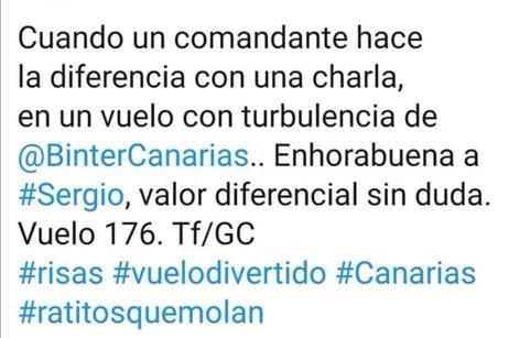 Imagen secundaria 1 - Mensajes que los usuarios de Binter Canarias dejan al comandante cántabro.