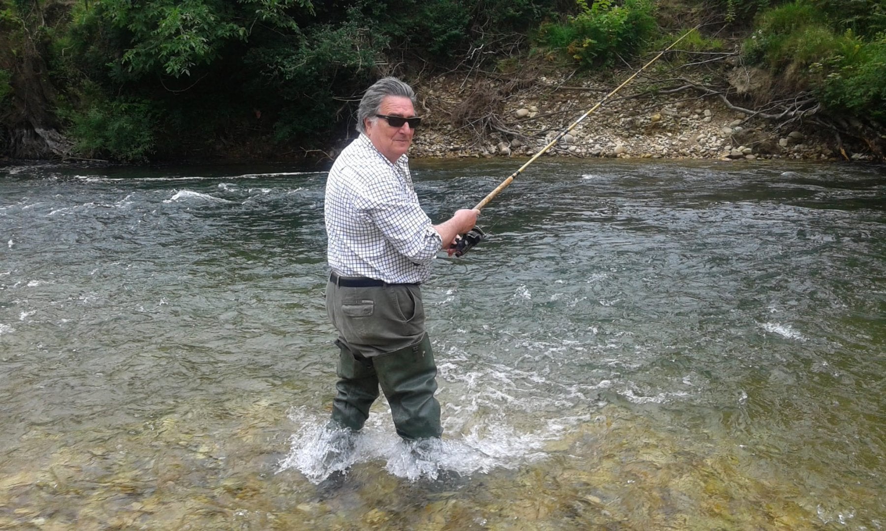 Juan José Garmendía en una jornada de pesca.