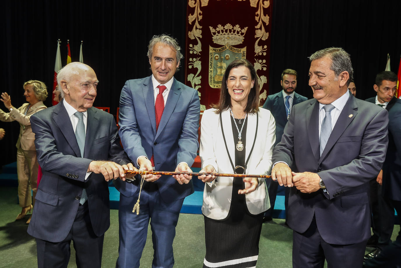 Huerta, De la Serna, Igual y Piñeiro, unidos por haber ocupado la Alcaldía de la ciudad. 