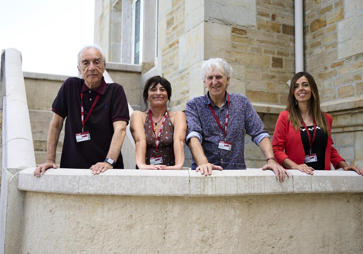 Juan José Millás, Lorena Sánchez, Juan Luis Arsuaga y Elena Sanz, ayer, en La Magdalena.