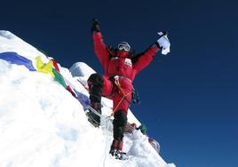 La alpinista Rosa María Fernández Rubio durante una de sus expediciones.