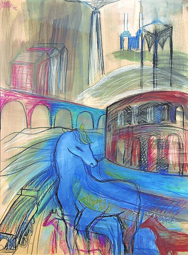 'Dock memories'. 1992. Acuarela y pastel s/papel.