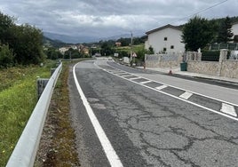 Tramo de la Carretera Autonómica CA-268 en el que se ejecutará el paseo peatonal.