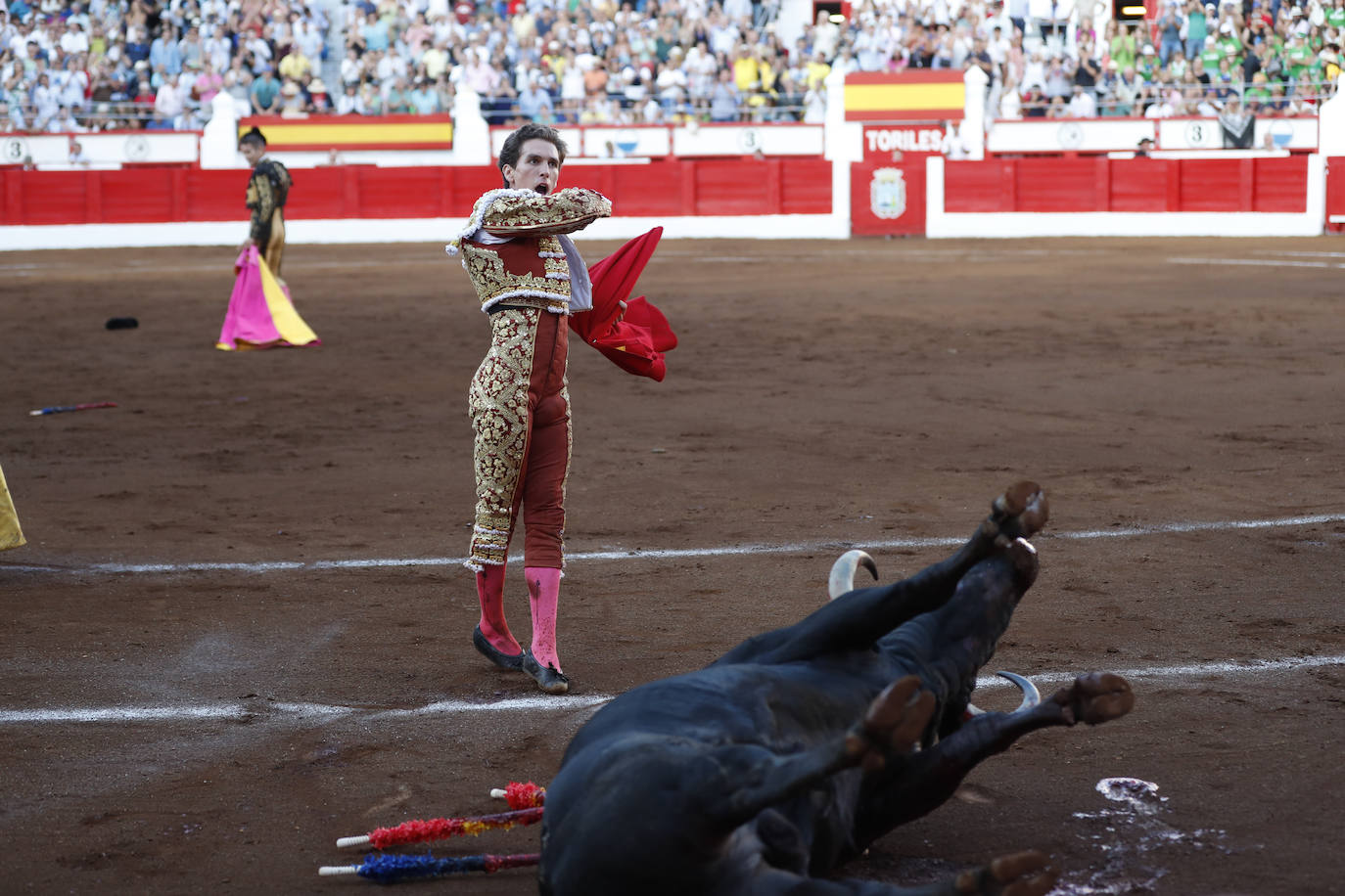 Ginés Marín, eufórico tras acabar la faena al sexto