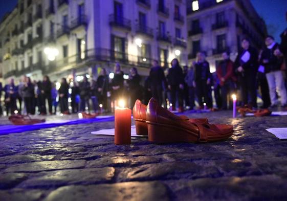 Imagen de archivo de una concentración en protesta por la violencia machista.