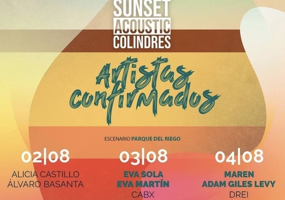 Cartel del ciclo de conciertos Sunset Acoustic en Colindres