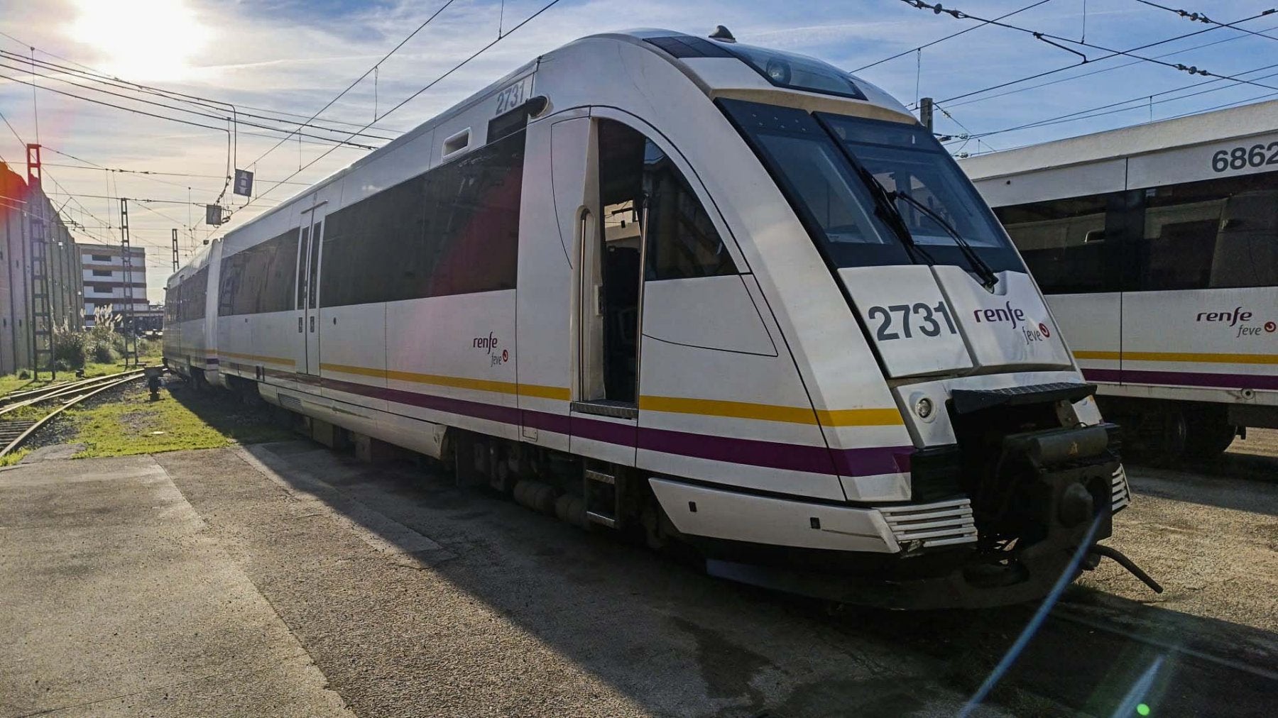 Un tren de Renfe que se encarga de los desplazamientos con los bonos gratuitos.