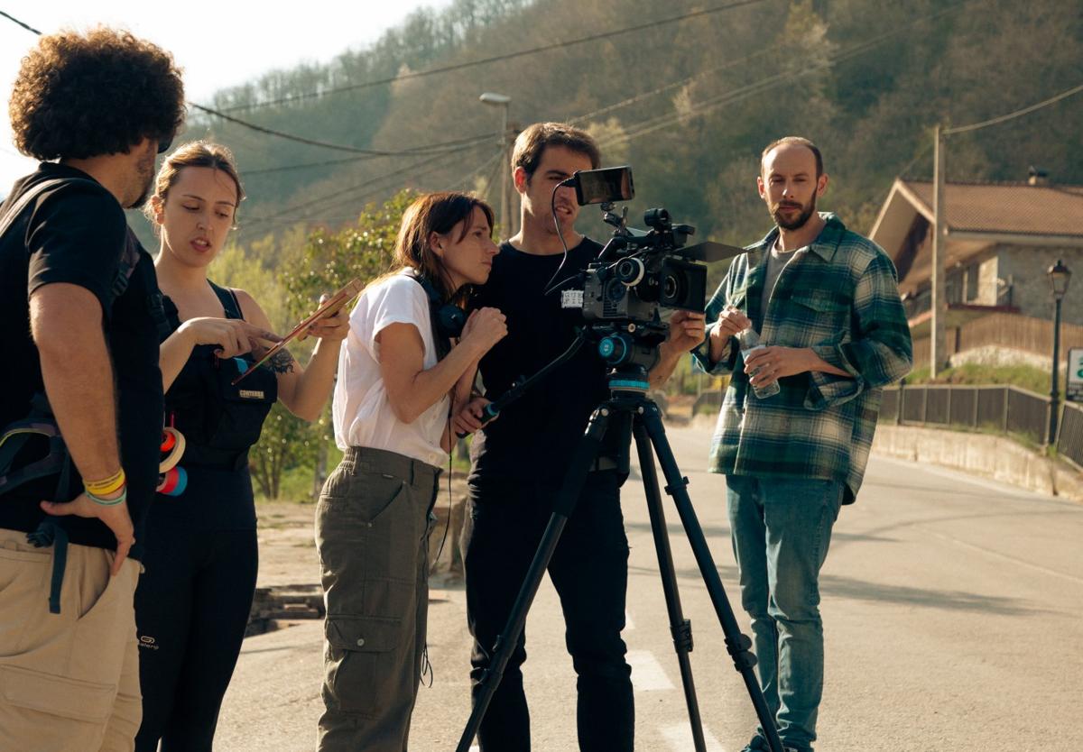 Un momento del rodaje del cortometraje 'Tres palabras' de la realizadora Sara Fortuna.