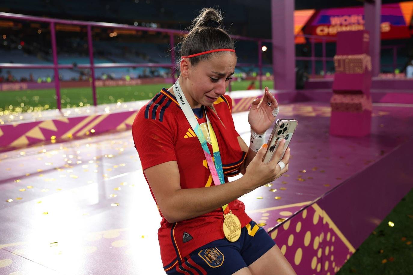 La cántabra se emociona por video llamada en la final.