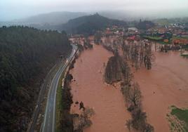 Distintos puntos del municipio de Mazcuerras se vieron afectados por las inundaciones.