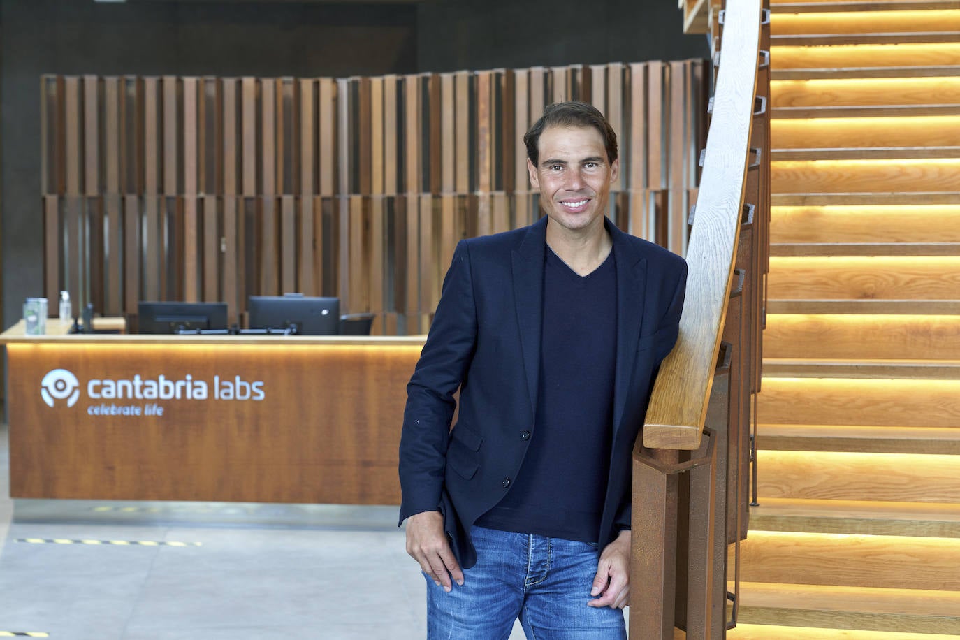 Rafa Nadal, en la sede de Cantabria Labs.