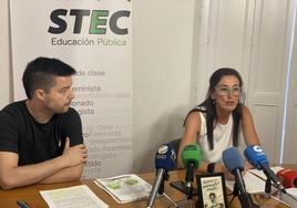 Imagen de la rueda de prensa ofrecida tras la reunión con el consejero de Educación.