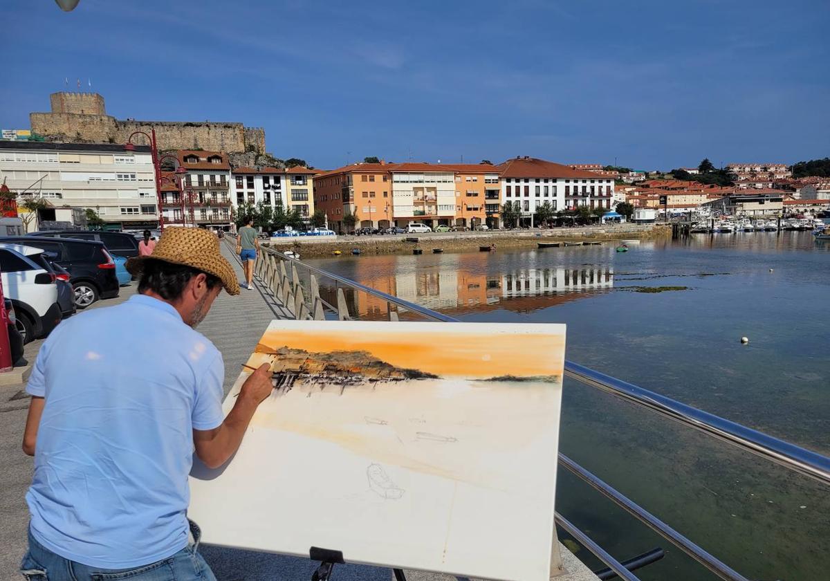 Uno de los artistas participantes en el concurso barquereño. v. c.