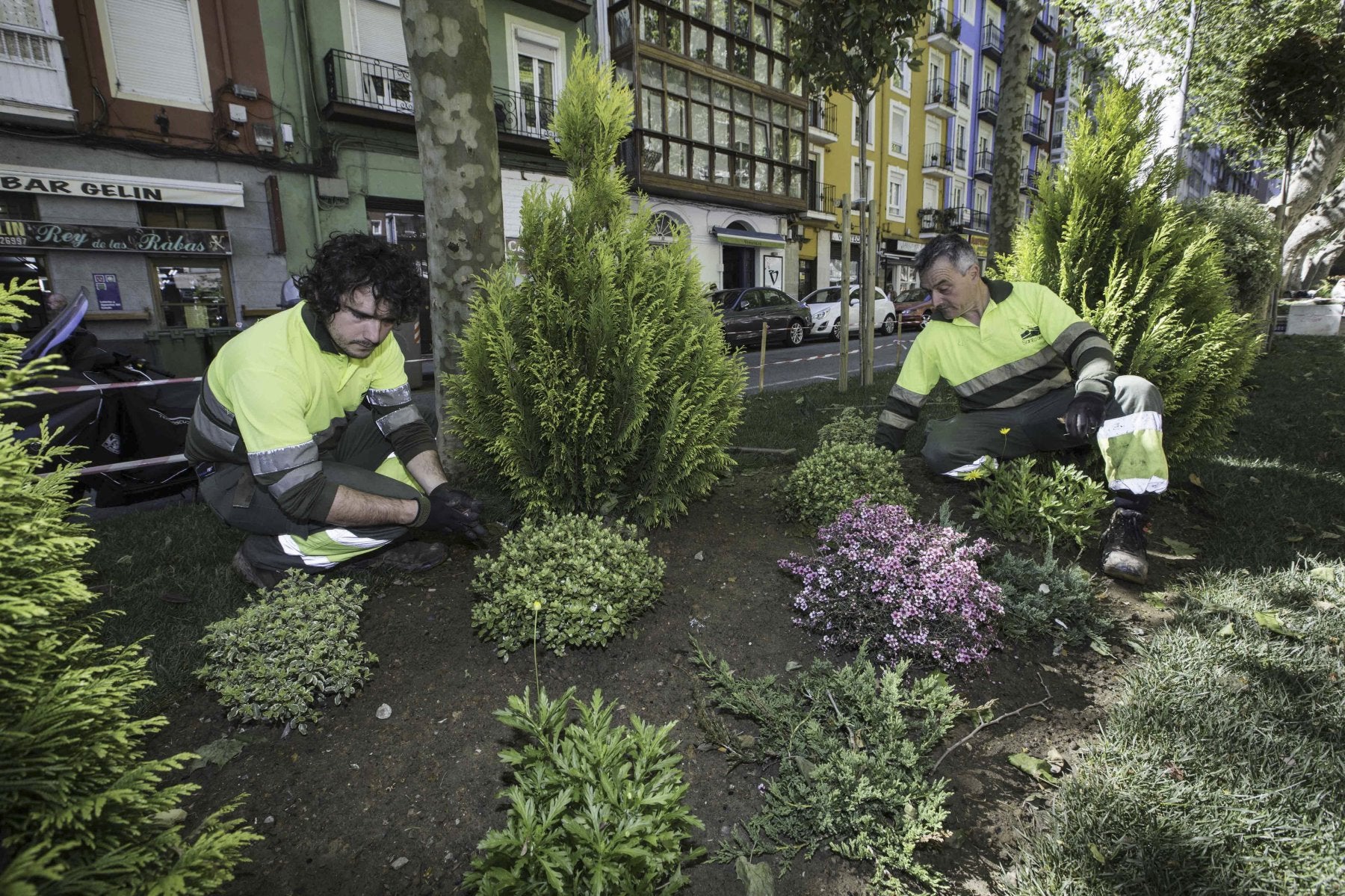 Trabajadores de Urbaser-Contratas Piñera, la anterior UTE adjudicataria del servicio de Parques y Jardines de Santander.